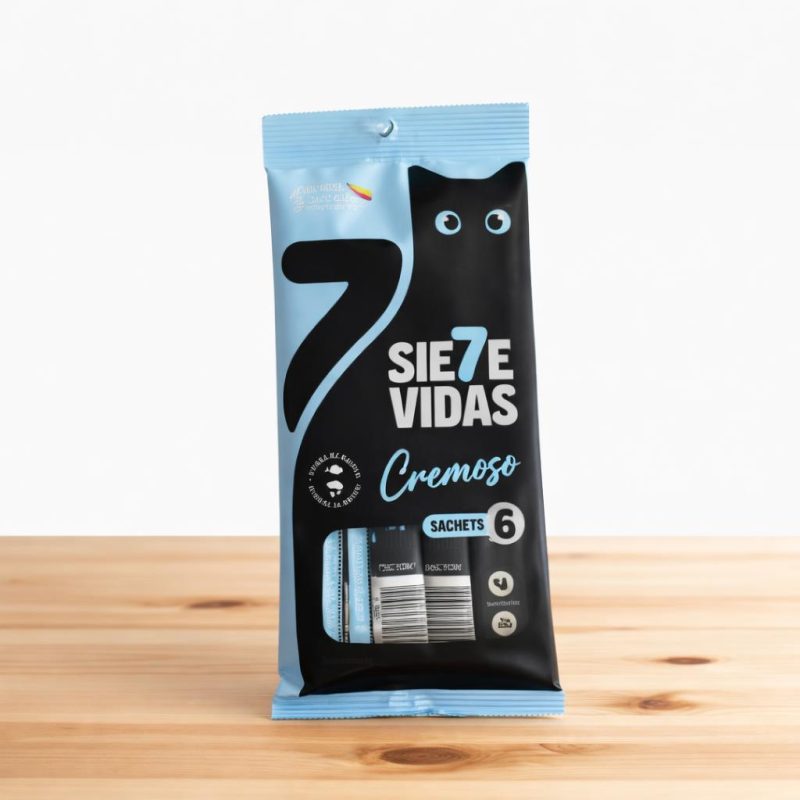 CREMOSO 7 VIDAS GATO SABORES DE MAR _ TAMAÑO X 6 UND