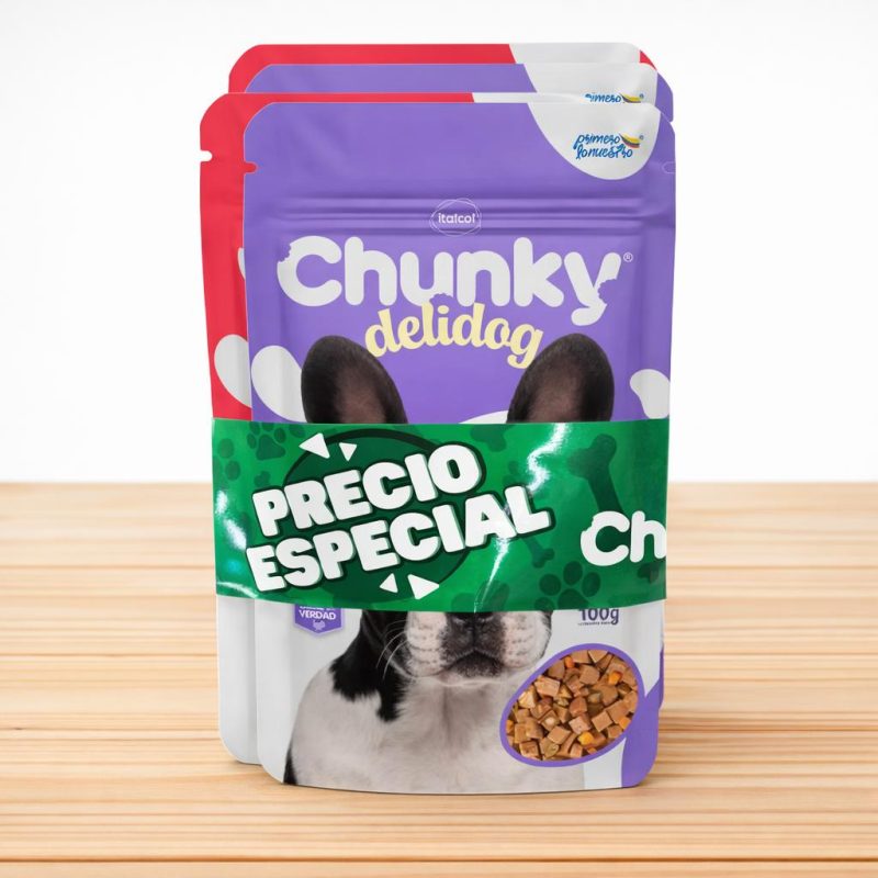 PROMO X 4 POUCHE DELIDOG CHUNKY X 100 GR
