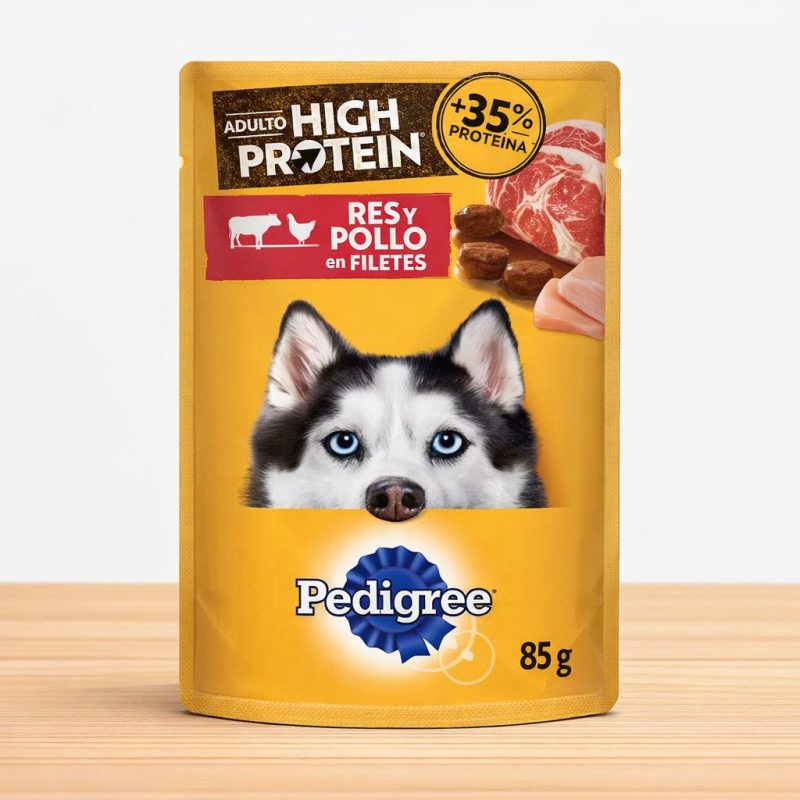 POUCHE PEDIGREE ADULTO HIGH PROTEIN X 100 GR _ SABOR RES/POLLO