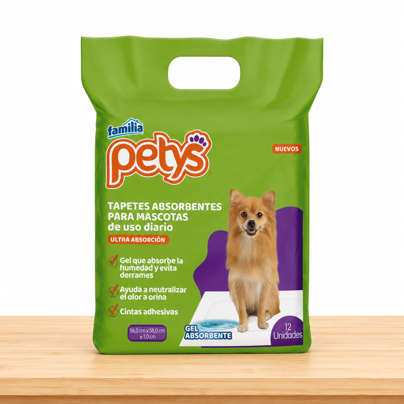 TAPETES PETYS MEDIANOS (56CM X 58CM) X 12 UNI