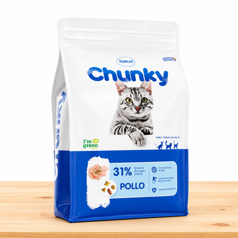 CHUNKY GATO ADULTO POLLO _ TAMAÑO X 500 GR