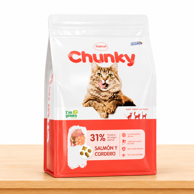 CHUNKY GATO ADULTO SALMON/CORDERO _ TAMAÑO X 500 GR