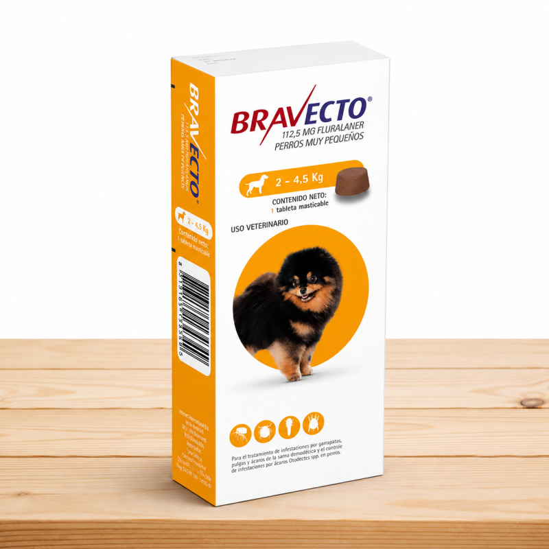 BRAVECTO 2 - 4.5 KG / AMARILLO (112.5MG)