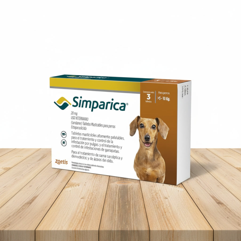 SIMPARICA 20 MG 5-10 KG / CAFÉ
