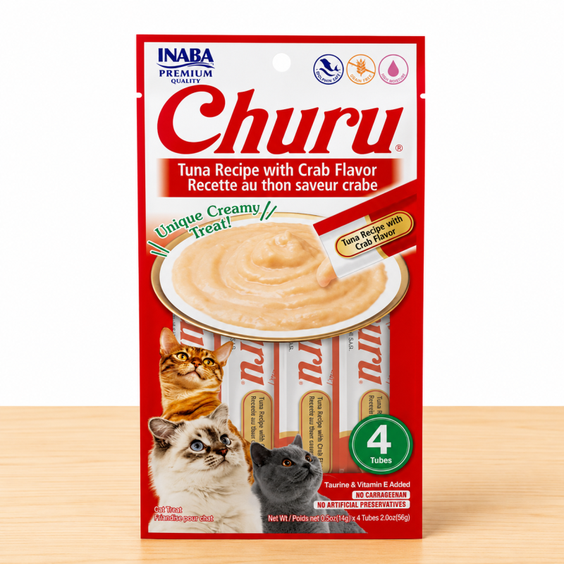 CHURU GATO X 4 UND _ SABOR TUNA/CRAB