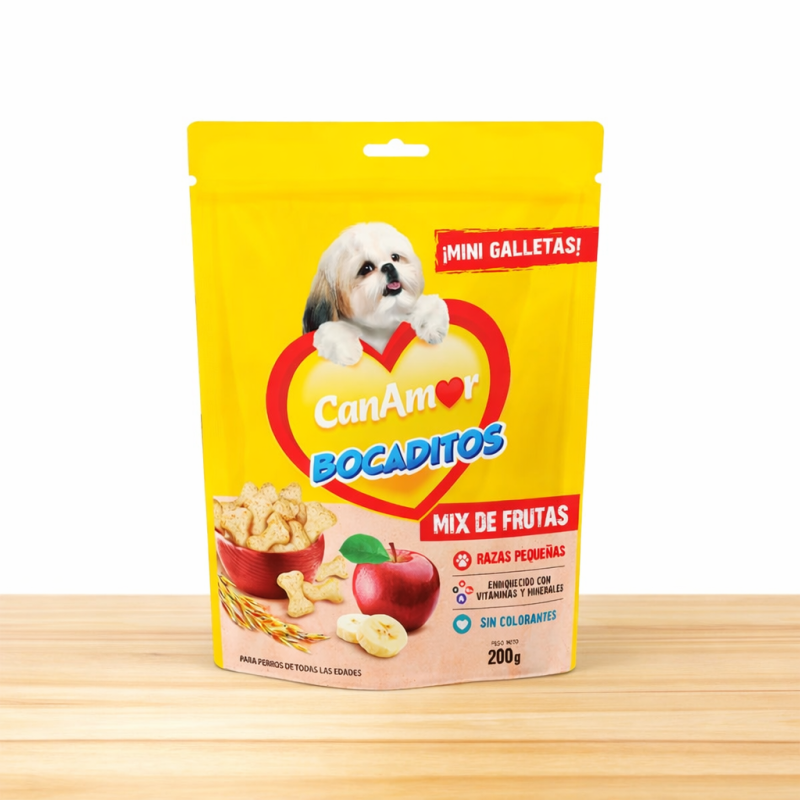 GALLETAS BOCADITOS CANAMOR X 200 GR _ SABOR MIX DE FRUTAS