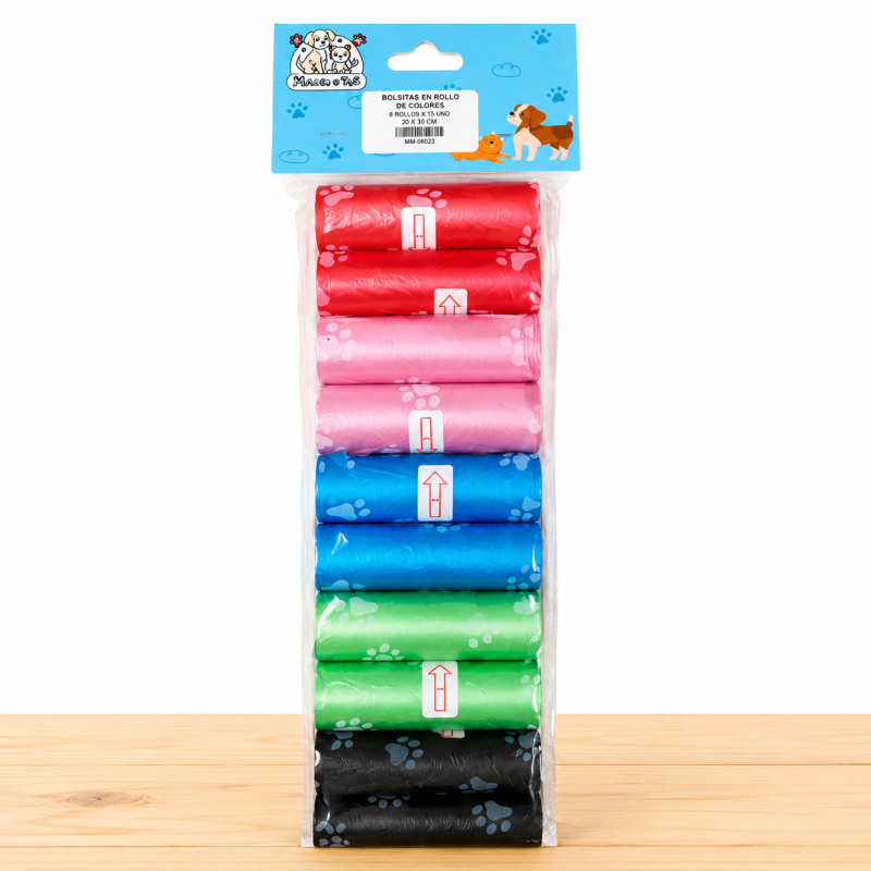 BOLSA ROLLO M&M _ TAMAÑO X PAQUETE 10 ROLLOS