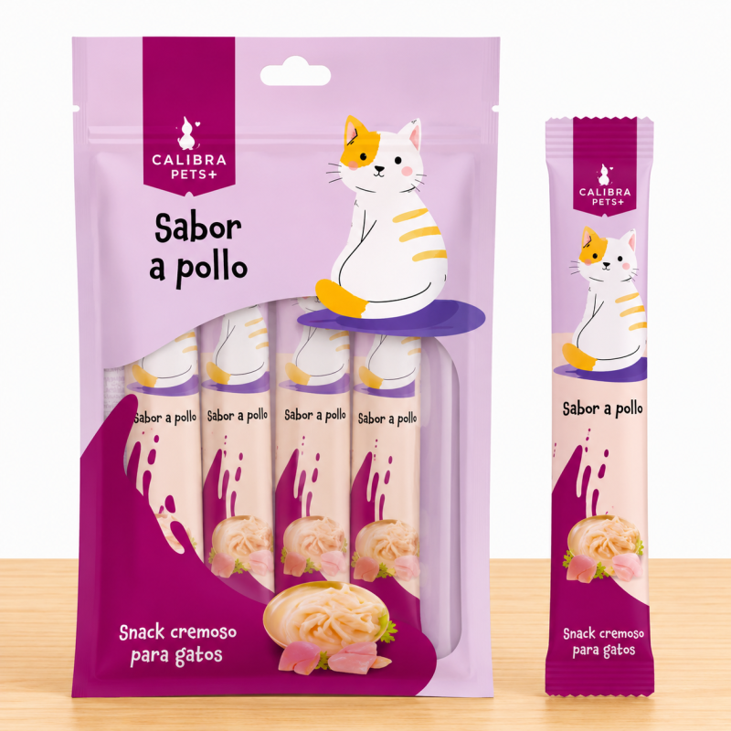 SNACK CREMOSO GATO CALABAZA X 5 UND_ SABOR POLLO