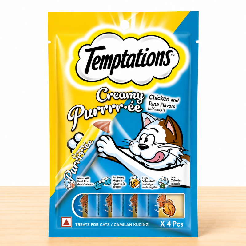 CREAMY TEMPTATIONS X PAQ 4 UND _ SABOR CHICKEN/TUNA