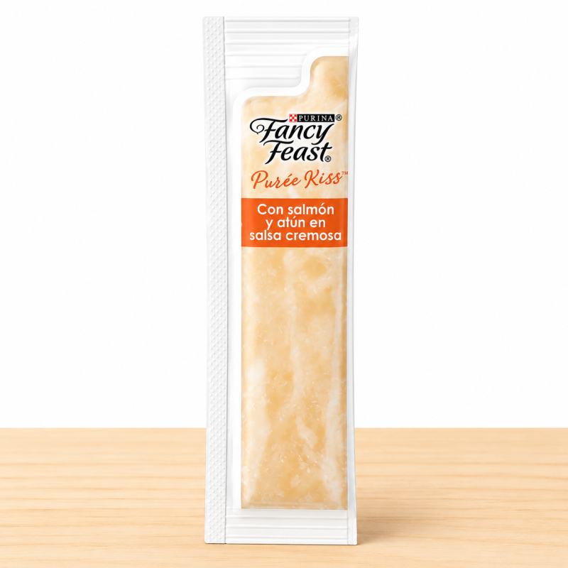 FANCY FEAST PUREE KISS X UND 10 GR _ SABOR SALMON