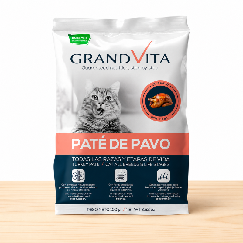 GRAND VITA PATE GATO X 100 GR _ SABOR PAVO
