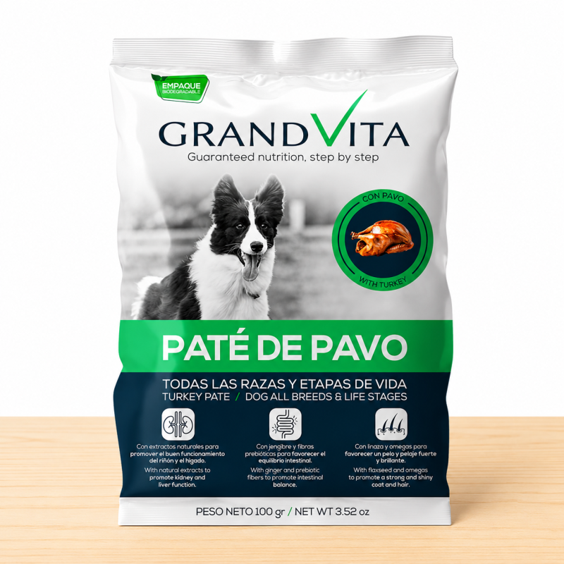 GRAND VITA PATE PERRO X 100 GR _ SABOR PAVO