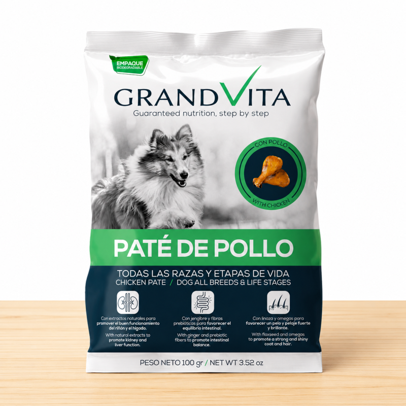 GRAND VITA PATE PERRO X 100 GR _ SABOR POLLO