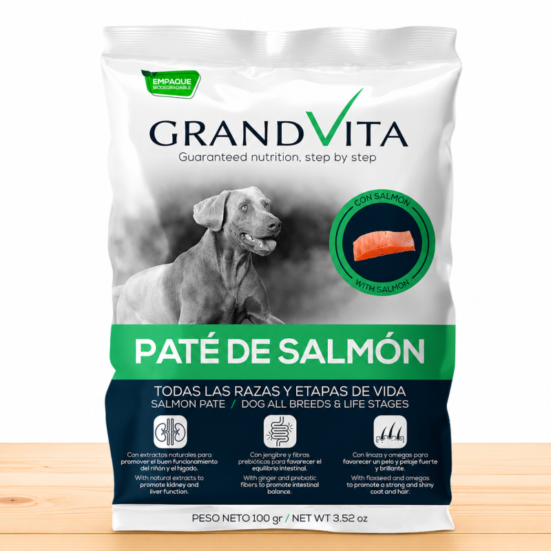 GRAND VITA PATE PERRO X 100 GR _ SABOR SALMON