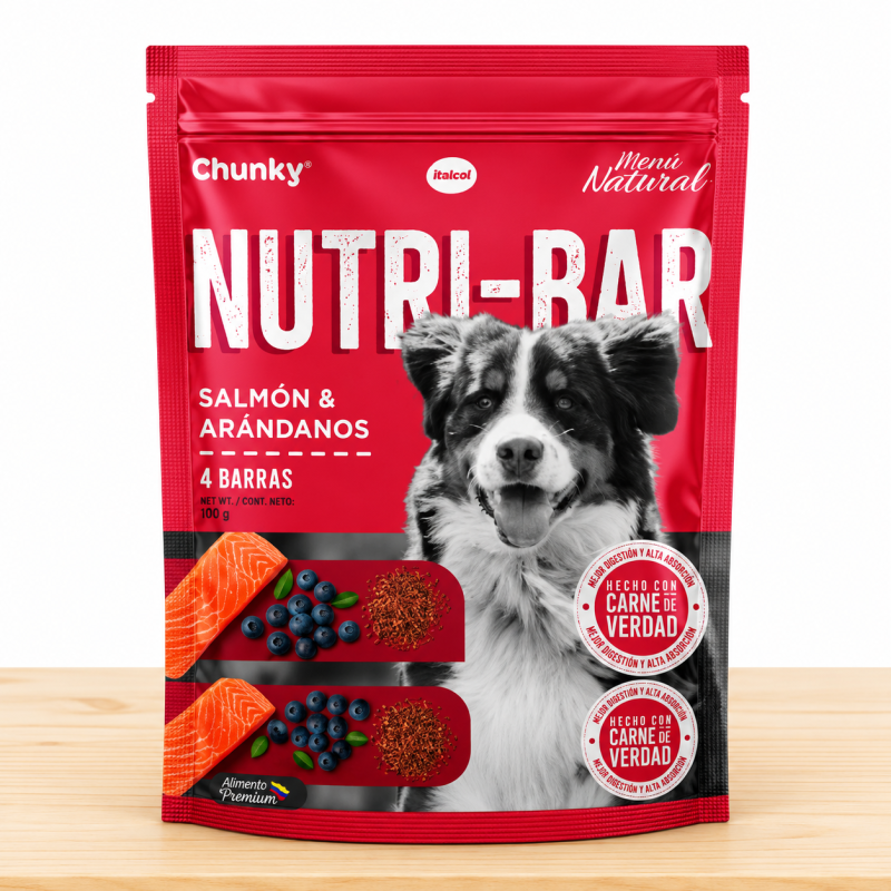 CHUNKY NUTRIBAR X 150 GR _ SABOR SALMON Y ARANDANOS