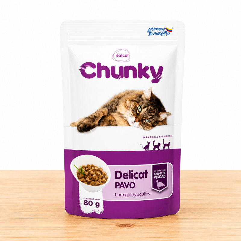 POUCHE DELICAT CHUNKY X 80 GR _ SABOR PAVO