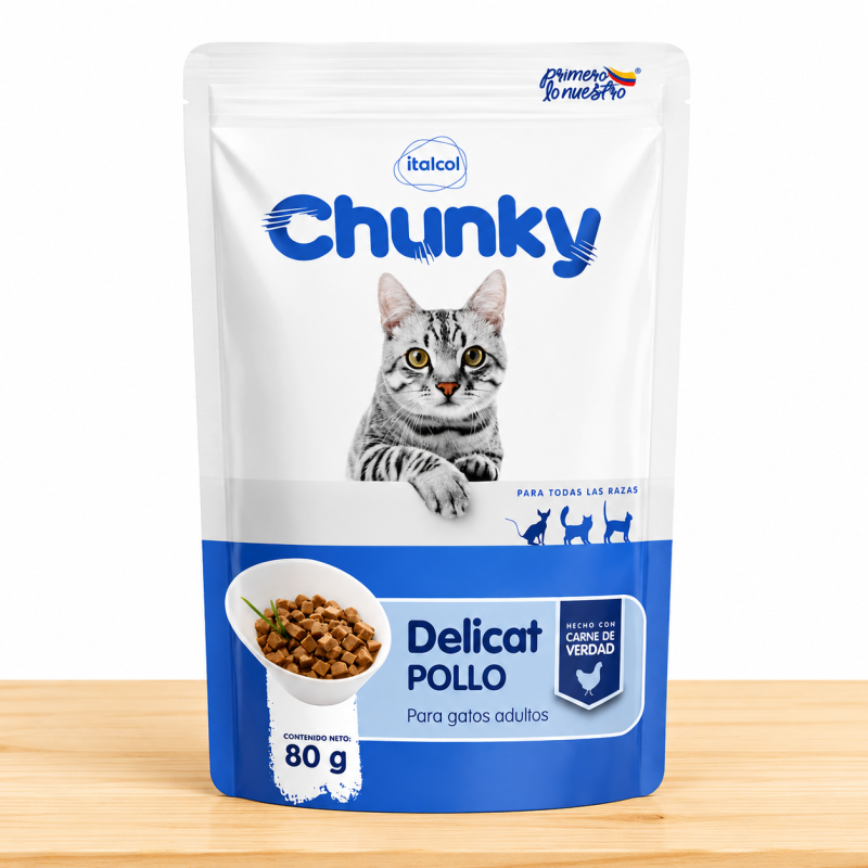 POUCHE DELICAT CHUNKY X 80 GR _ SABOR POLLO