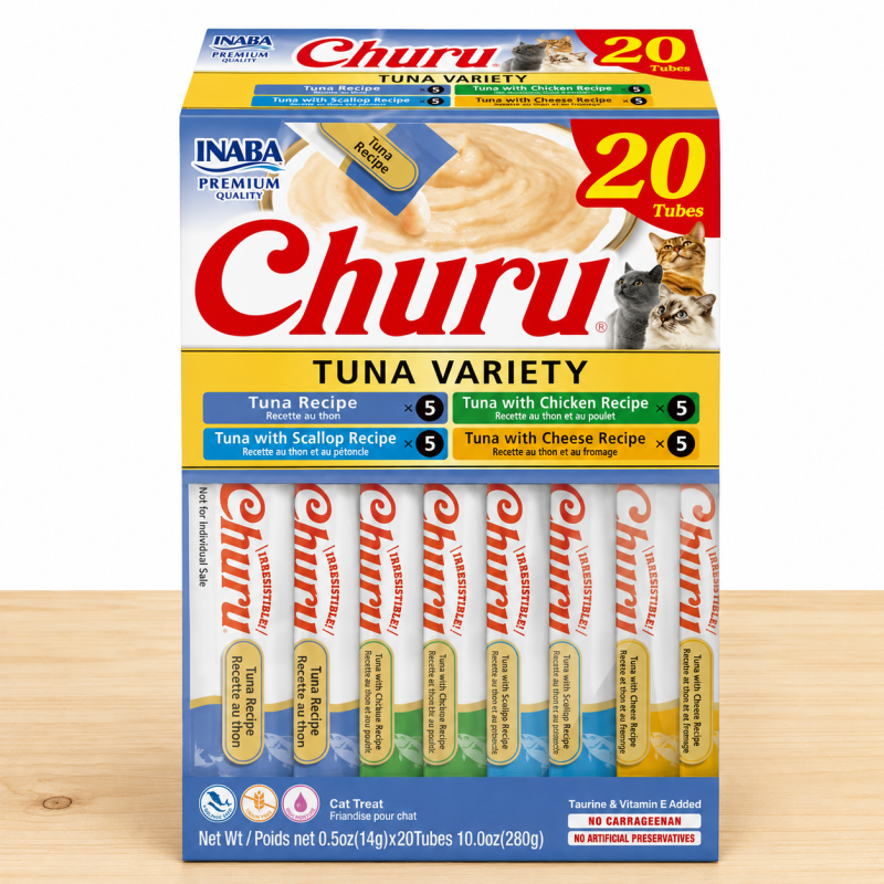 CHURU VARIETY CAJA X 20 UND _ SABOR TUNA VARIETY (AZUL)