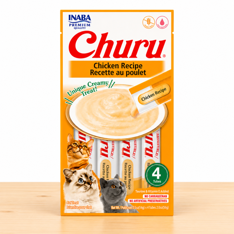 CHURU GATO X 4 UND _ SABOR CHICKEN