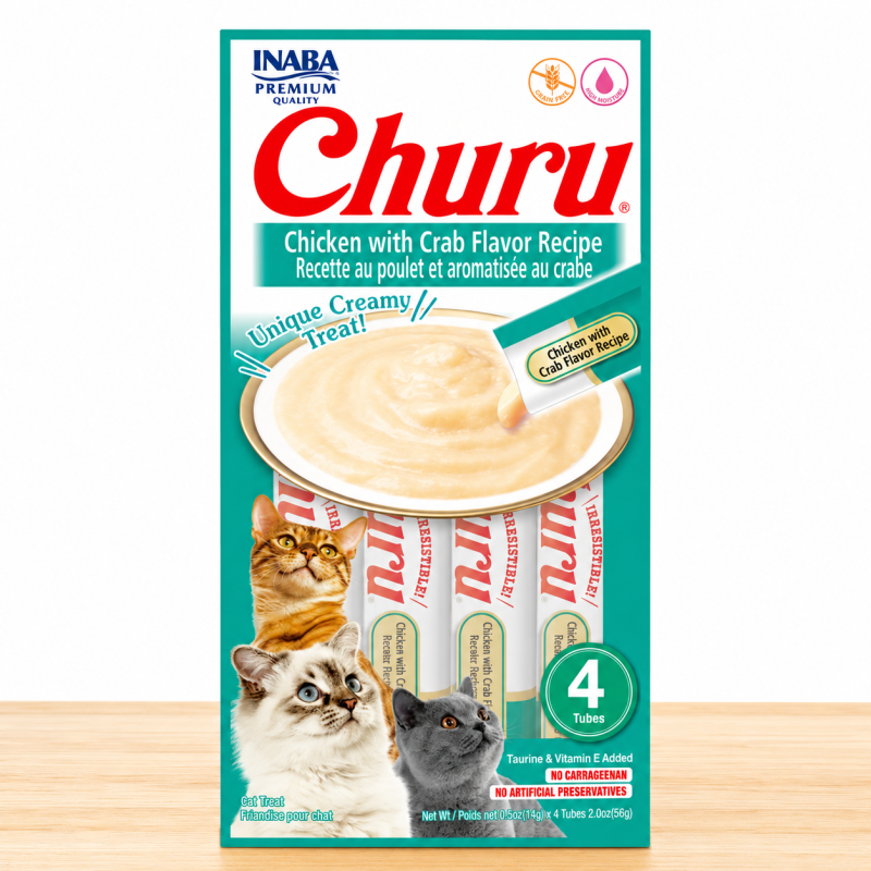 CHURU GATO X 4 UND _ SABOR CHICKEN/CRAB