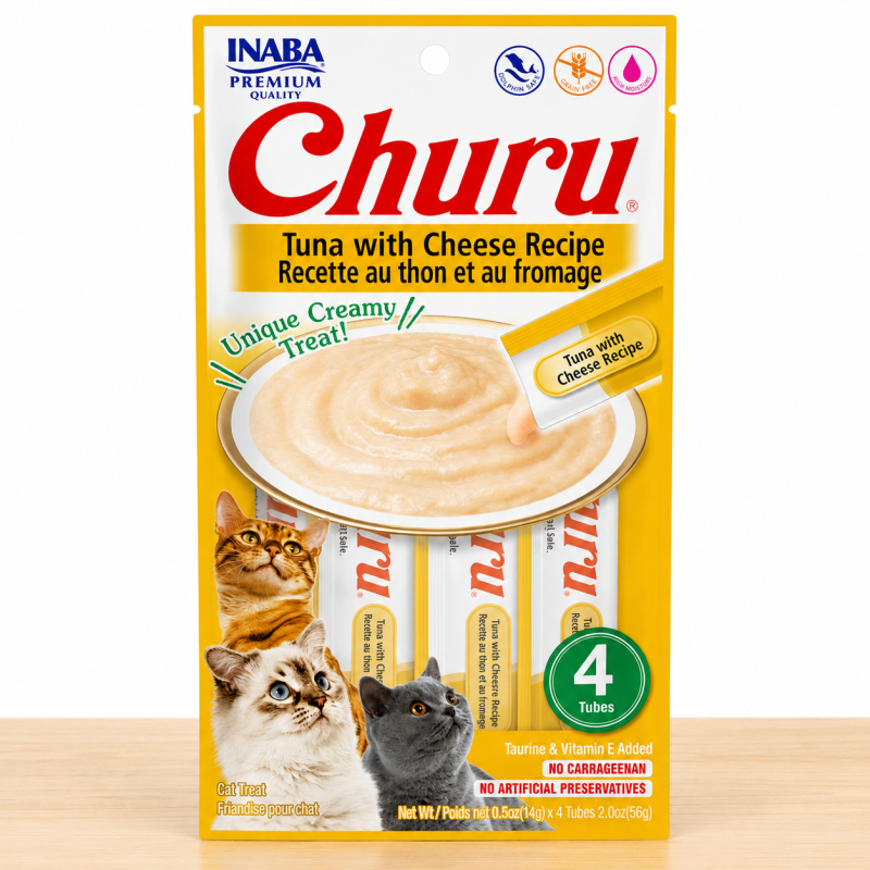 CHURU GATO X 4 UND _ SABOR TUNA/CHEESE