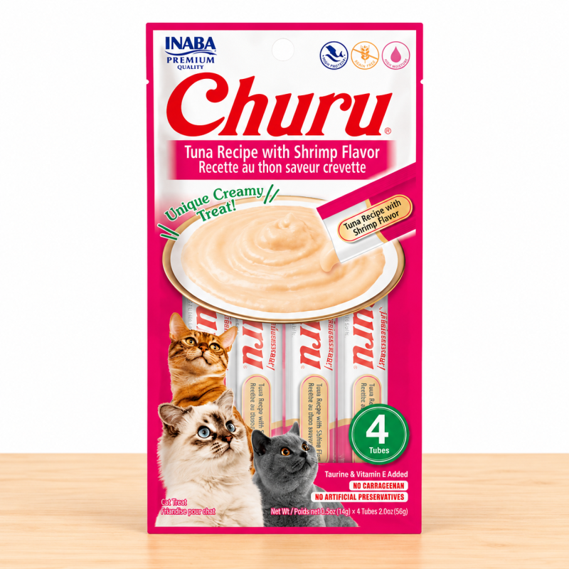 CHURU GATO X 4 UND _ SABOR TUNA/SHRIMP