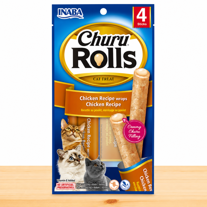 CHURU ROLLS GATO X PAQ 4 UND _ SABOR CHICKEN