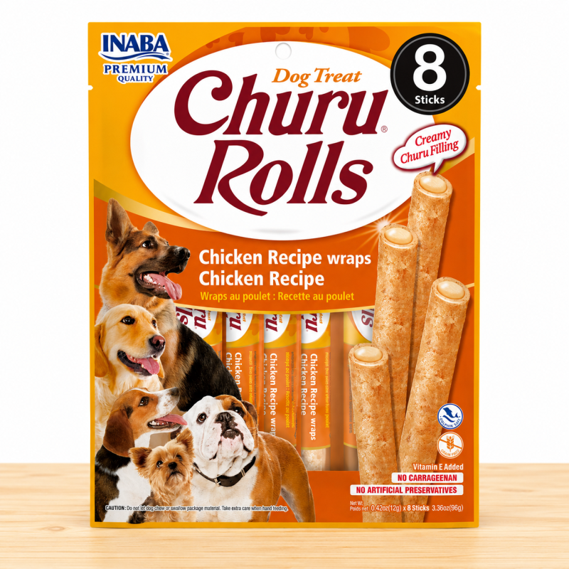 CHURU ROLLS PERRO X 8 UND _ SABOR CHICKEN/CHICKEN