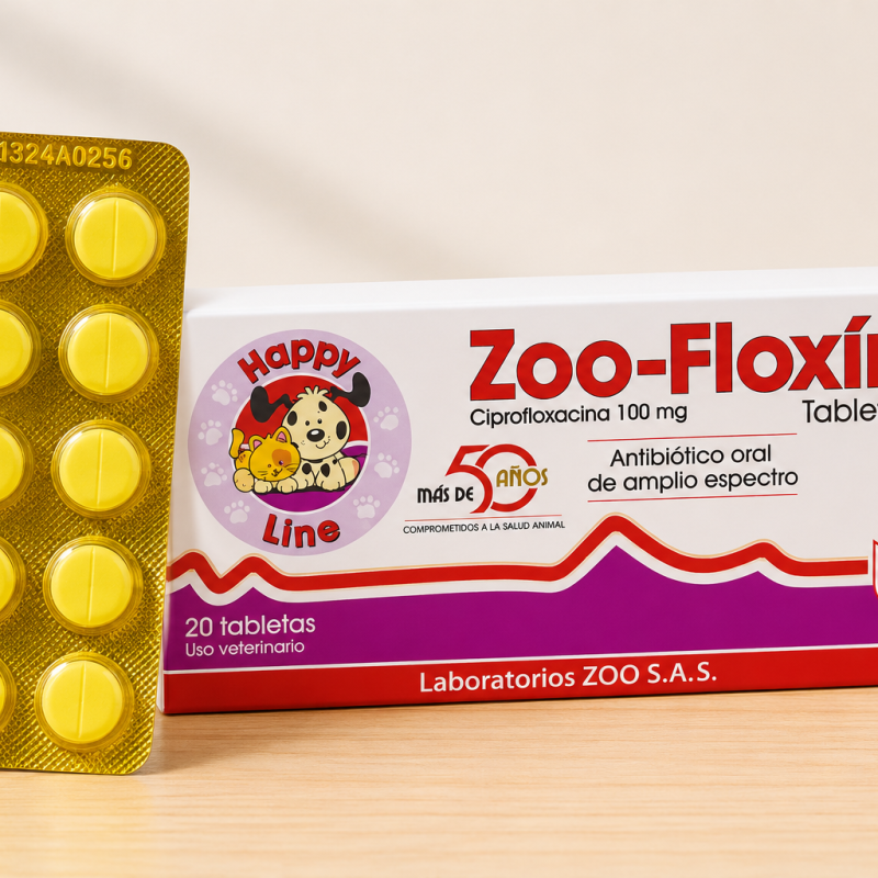 ZOOFLOXIN (CIPROFLOXACINA 100 MG) _ TAMAÑO X BLISTER 10 UND
